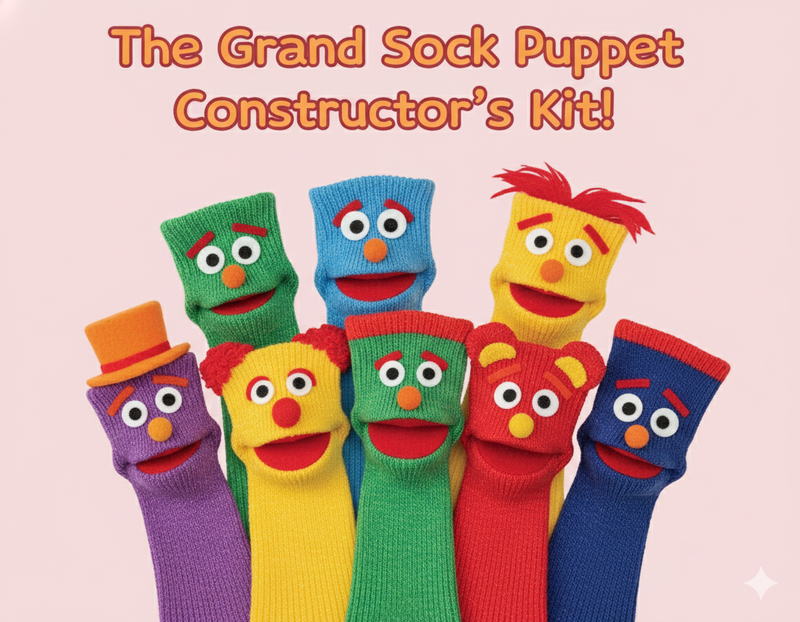 The Grand Sock Puppet Constructor's Kit! 🎠A Mystery Box of Raw Materials & Creative Potential! FREE SHIP!