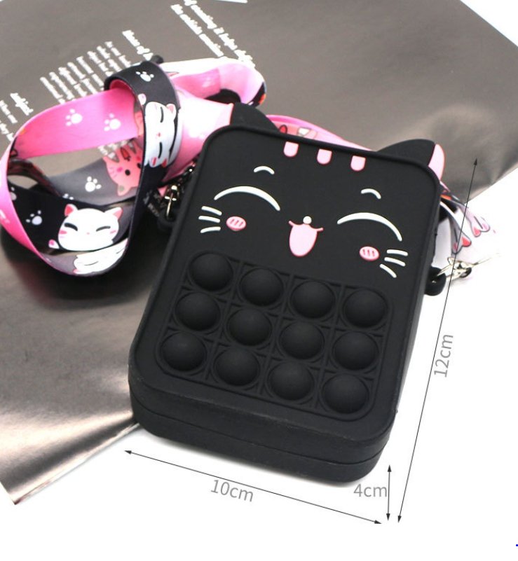 Kitty Cat Bag Bubble Pop Fidget Crossbody Purse