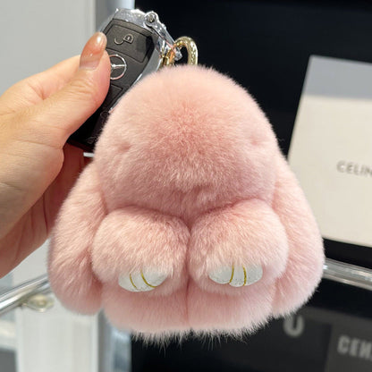 Rex Rabbit Fur Doll Bunny Keychain Pendant Mini Bag Plush