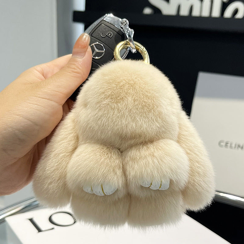 Rex Rabbit Fur Doll Bunny Keychain Pendant Mini Bag Plush