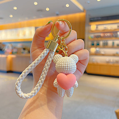 Cute Bear Heart Keychain Pendant