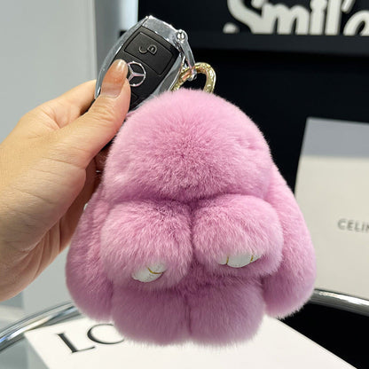 Rex Rabbit Fur Doll Bunny Keychain Pendant Mini Bag Plush