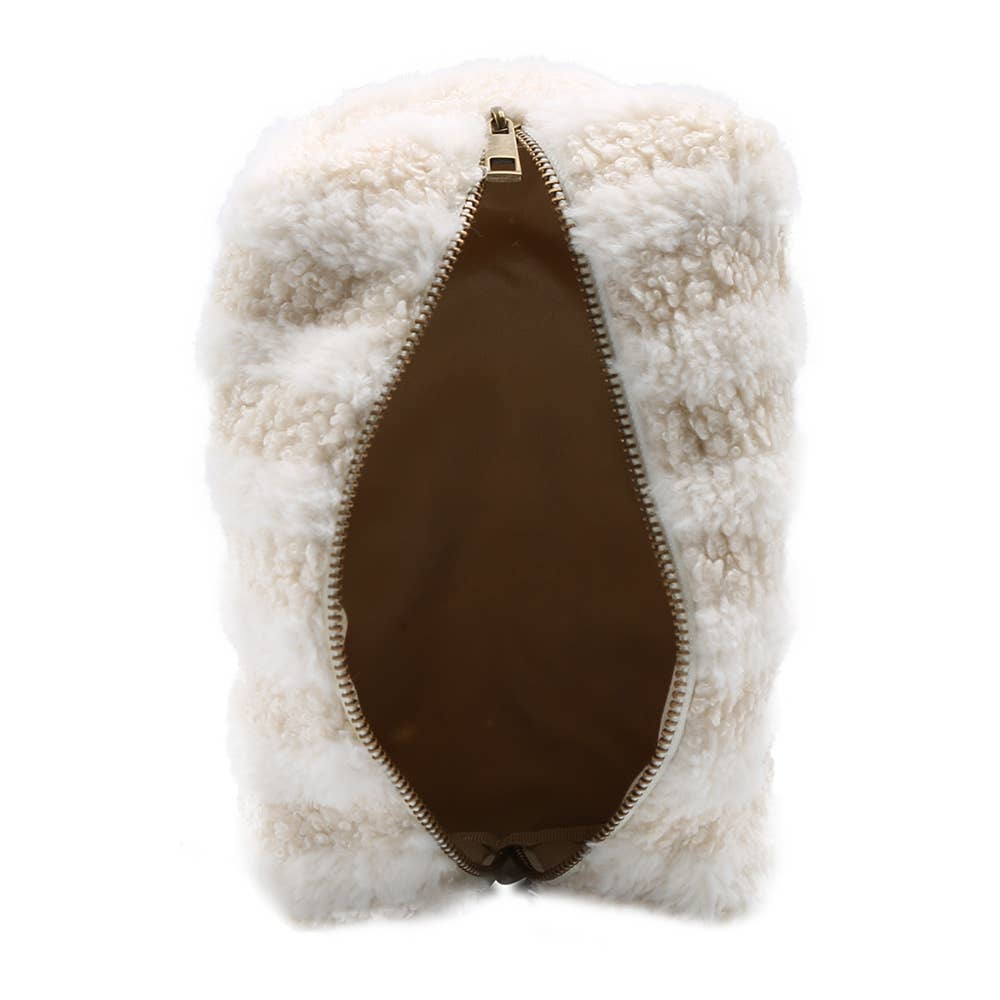Stripe Sherpa Pouch Bag