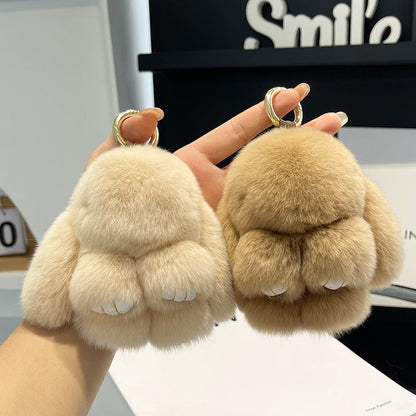 Rex Rabbit Fur Doll Bunny Keychain Pendant Mini Bag Plush