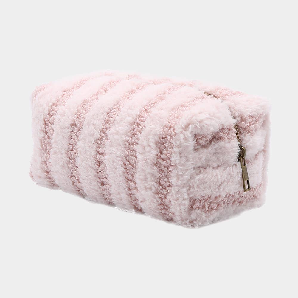 Stripe Sherpa Pouch Bag