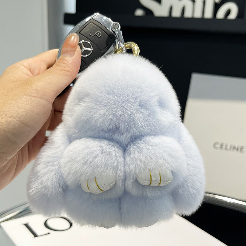 Rex Rabbit Fur Doll Bunny Keychain Pendant Mini Bag Plush