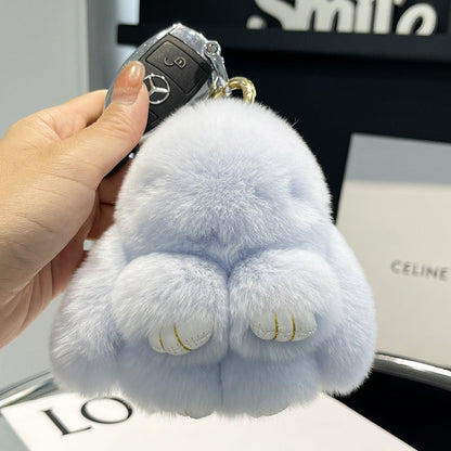 Rex Rabbit Fur Doll Bunny Keychain Pendant Mini Bag Plush