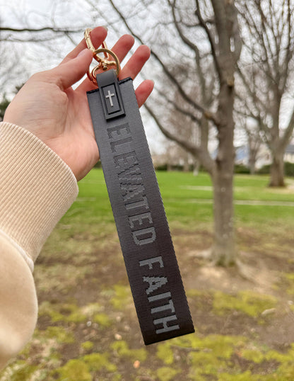 Black Oversized Logo Keychain