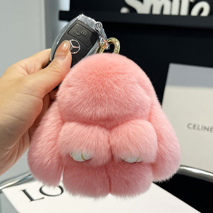 Rex Rabbit Fur Doll Bunny Keychain Pendant Mini Bag Plush
