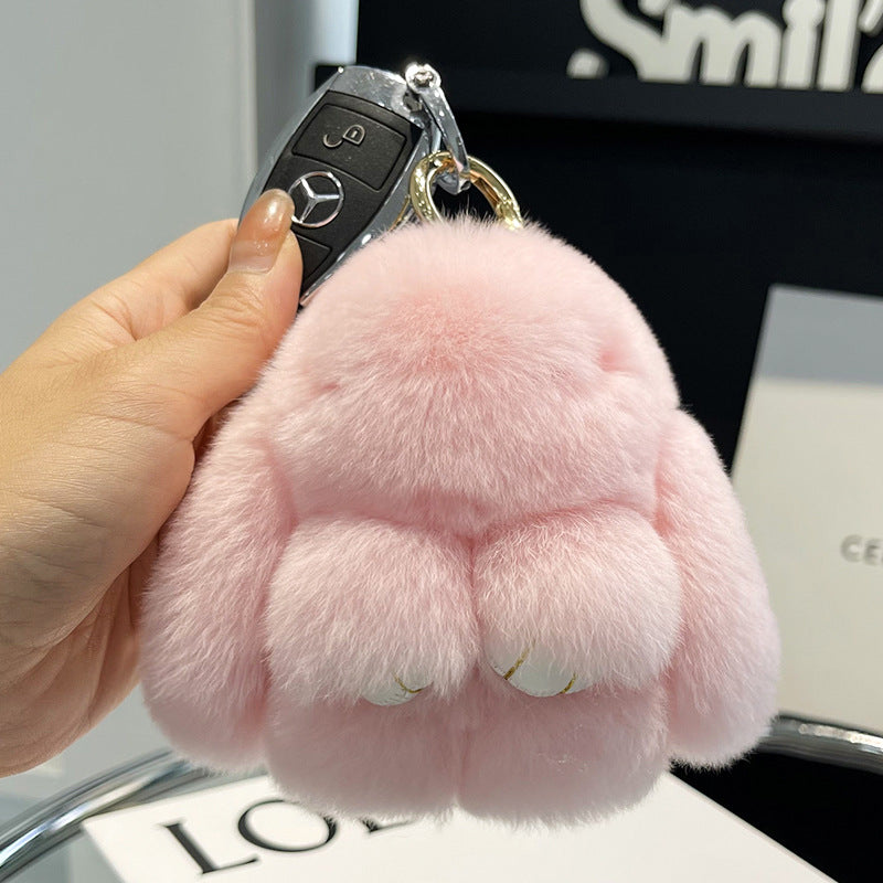 Rex Rabbit Fur Doll Bunny Keychain Pendant Mini Bag Plush