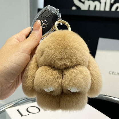 Rex Rabbit Fur Doll Bunny Keychain Pendant Mini Bag Plush