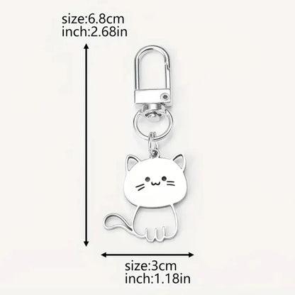 Silvery Cat Kawaii Keychain