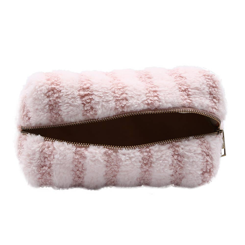 Stripe Sherpa Pouch Bag