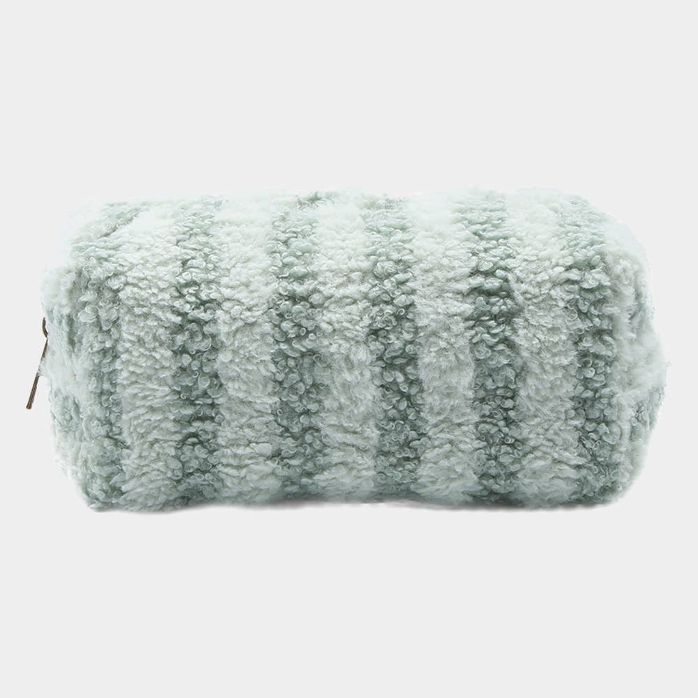 Stripe Sherpa Pouch Bag
