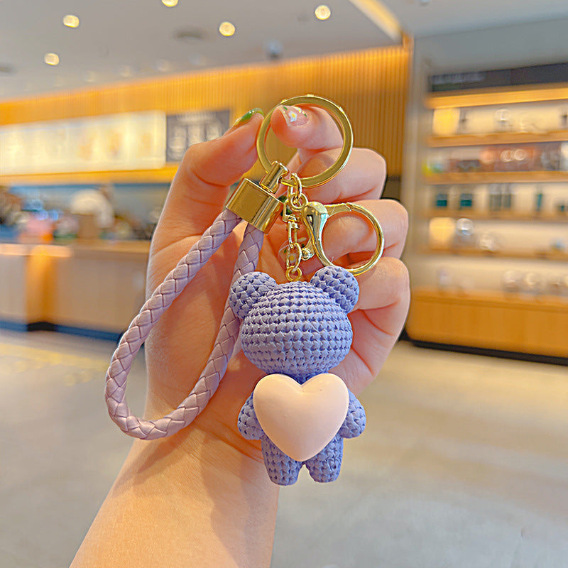 Cute Bear Heart Keychain Pendant