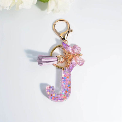 A–Z Personalized Butterfly Tassel Keychain