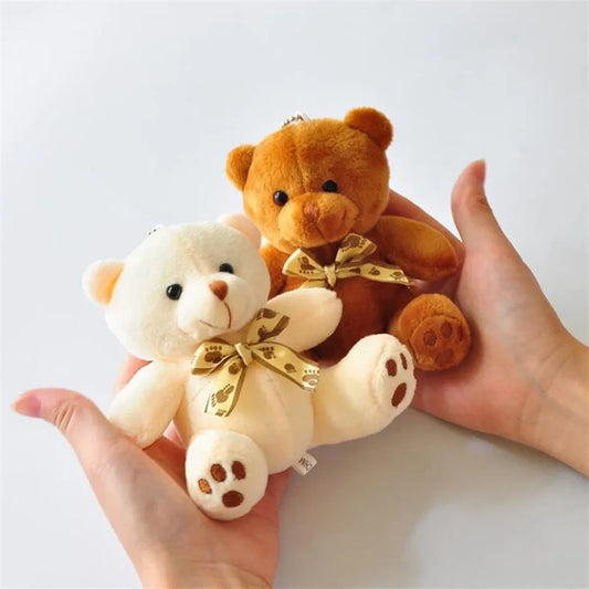 Kawaii Mini Plush Teddy Bear Keychain – Soft Stuffed Toy