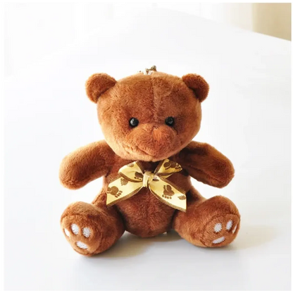 Kawaii Mini Plush Teddy Bear Keychain – Soft Stuffed Toy