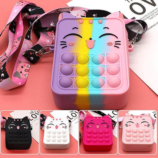 Kitty Cat Bag Bubble Pop Fidget Crossbody Purse