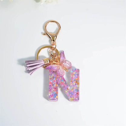 A–Z Personalized Butterfly Tassel Keychain