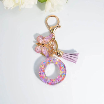 A–Z Personalized Butterfly Tassel Keychain