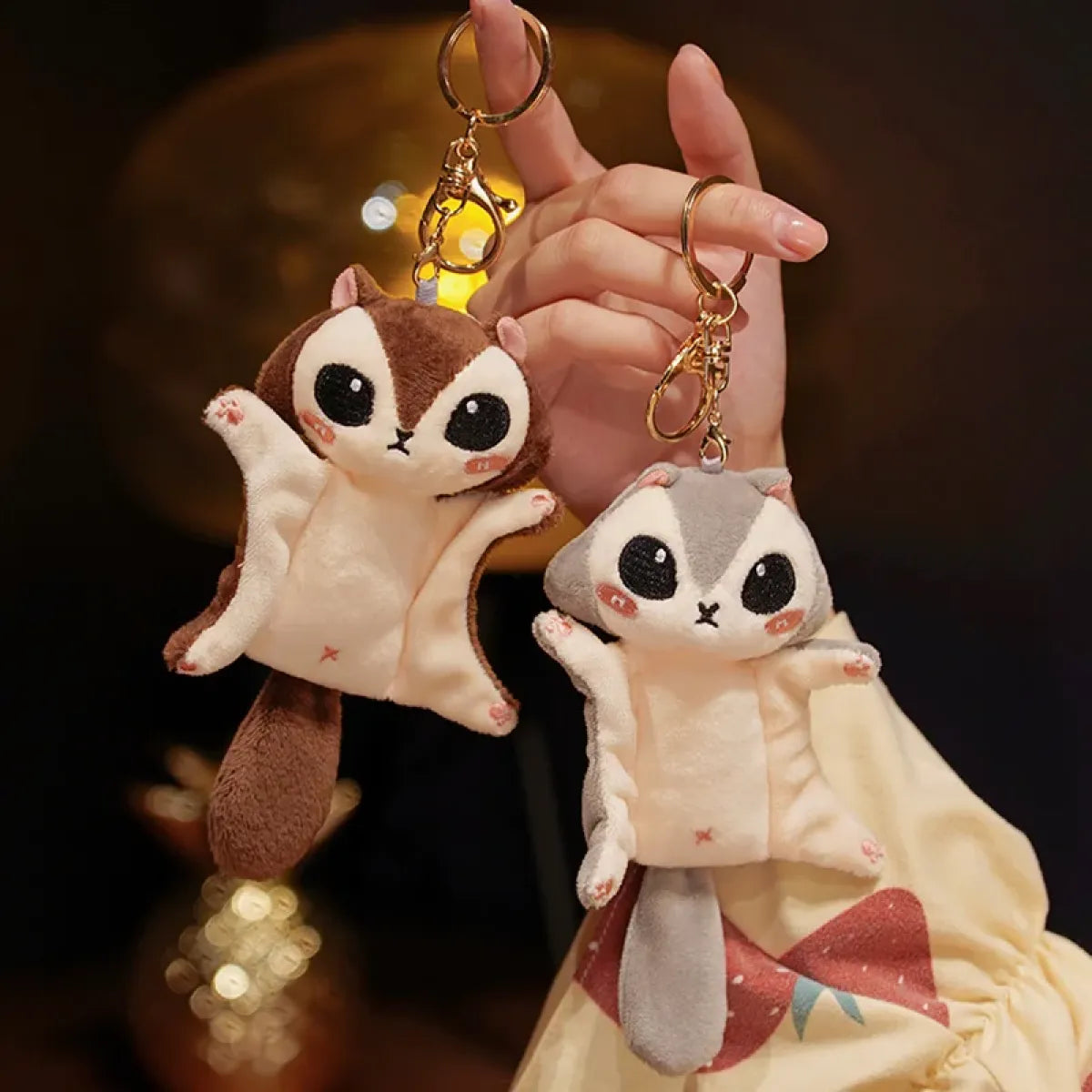 Kawaii Squirrel Plush Keychain