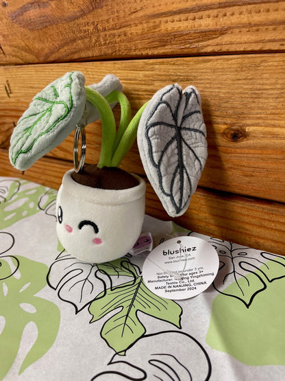 Alocasia Silver Dragon Plush Keychain